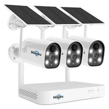 3x WIFI CAMERAS H.265 4MP Solar Powered with Night Vision, IP66 Waterproof picture