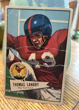 1952 Bowman Large Football #142 Thomas Tom Landry Giants Light Rookie picture