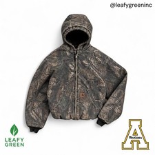 VTG 00s Carhartt J221 CAP Camo Quilt Line Duck Canvas Bomber Jacket us sz M Hood picture