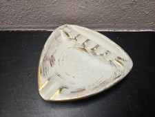 Vintage Royal Haegar Gold Tweed Ashtray  Triangle Shaped picture