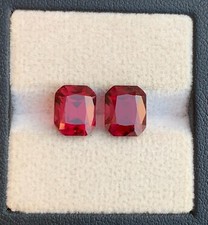 VVS 4.65 Carat Excellent Cushion Shape Umbalite Garnet Pair From Tanzania picture