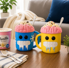 Brain Freeze Funny Ice Cream Pint Holder – 3D Printed Freezing Face Cozy | Left picture