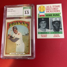 1972 Topps - #299 Hank Aaron and 1976 Topps - #413 All-Time HR record holders picture