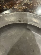 Antique 18thC Pewter Charger Platter Large 12.5