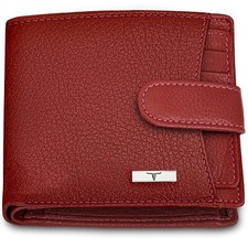 New Oswald  Red Bi-Fold Leather Men's Wallet RFID Protection Gift Item picture