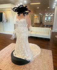 Morilee by Madeline Gardner 2175 Ivory/Blush Lace Beaded Mermaid V-Neck 4 picture