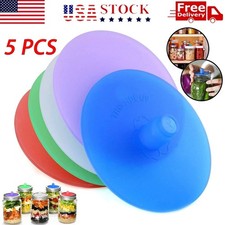5Pcs Silicone Fermenting Lid Waterless Airlock Mold Free Auto Vent for Mason Jar picture