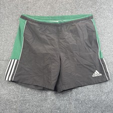 ADIDAS Vintage Y2K  3 Stripe Shorts Black/Green Men’s Large Rare Basketball picture