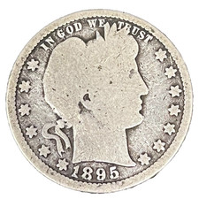 1895 Barber Quarter G Good 25C 90% Silver Philadelphia Liberty US Coin picture