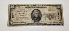 1929 $20 The First National Bank Of Tampa Florida Type 2 Ch#3497 A000518 picture