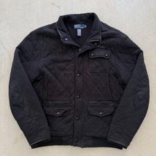 Vintage 90s Polo Ralph Lauren Black Quilted Bomber Jacket Men’s XL picture