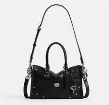 Coach Rider Satchel Bag 24 CFN69 LHBLK Black 2Way Bag From US picture