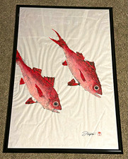 “Rubies of the Deep” Original Onaga Gyotaku Art Signed Stamped Hawaii picture