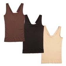 Yummie 3-pack Seamless 2-Way Shaping Tank in Almond/Coffee Bean/Black, 1X/2X picture