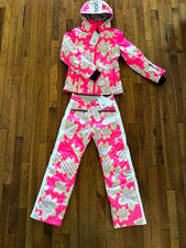 Bogner Jelly-T Girls Insulated Floral Snowsuit Ski Jacket & Pants Pink L picture