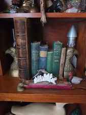 Antique Victorian Leather Bound Photo Album Brass Clasp picture