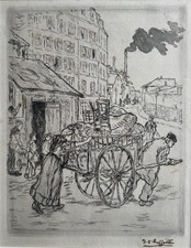 Jean-François Raffaëlli (French 1850–1924) Le Déménagement 1894 Signed Etching picture