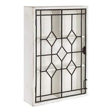 Kate and Laurel Megara Wall Hanging Curio Cabinet Whitewash Finish picture