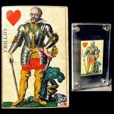 c1817 Historical Medieval King Court Antique Playing Card XIXc. Museum Quality picture