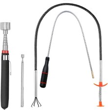 4pc Telescoping Magnetic Pickup Tool Set Extendable Flexible Grabber 4 Claw picture