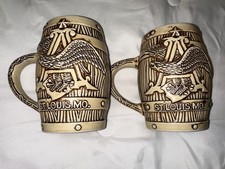 Pear Vintage Budweiser St. Louis Barrel Mug Stein Eagle Ceramic Beer Mugs picture