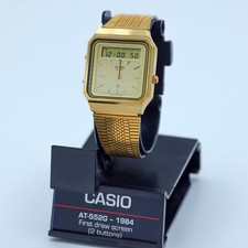 Rare Vintage Casio AT-552G Janus Ana-Digi Touchscreen Calculator Watch AT-550 picture
