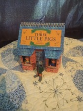 Portico THREE LITTLE PIGS Pop Up Book Playhouse, w Figures and Book 1997 1st ED picture