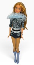 Vintage 2004/2005 Fashion Fever Barbie Doll Blue Animal Print Outfit J4179/K9811 picture