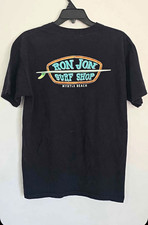 Ron Jon Surf Shop Men's Black Cotton Logo Graphic T-Shirt Crew Neck L picture