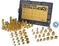 137PCS Brass Pipe Fittings Assortment Kit NPT Extension Adapter,Reducer Bushing, picture