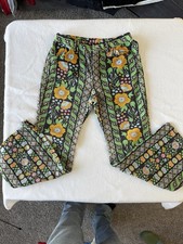 1970’s Handmade 1/1 Denim Floral Jeans, DOVE Zipper, 30W 26L picture