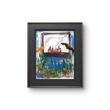 People Aquarium Modern Expressionist Original Abstract Canvas  picture
