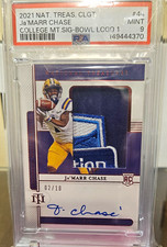 Panini 2021 NT Collegiate Ja'Marr Chase #44 Bowl Logo 1 Auto /10 PSA 9 picture