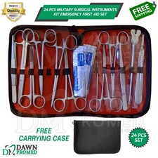 24 Pcs Military Surgical Instruments Kit Emergency First Aid Set With FREE Case picture