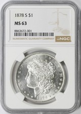 1878-S $1 Morgan Silver Dollar NGC MS63 First Year San Francisco picture