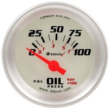 EQUUS 1-1/2 Dia Oil Pressure Gauge Silver 0-100psi- E8164 picture