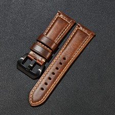 High-grade Italian Vintage Oil-waxed Genuine Leather Watch Band 20/22/24/26mm picture