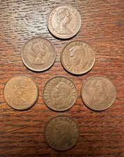 Vintage Canadian Penny Lot (7 Coins) - 1943 1946 1951 1963 & 1967 Centennial picture