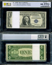FR. 1615 $1 1935-F Silver Cert. Currency Pack Z-I Block PCGS Gem CU66 - 50pc ... picture