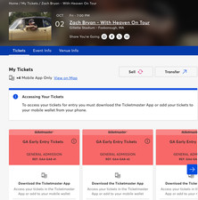 Zach Bryan floor seat concert E-tickets October 2 2026 Gillette Stadium picture