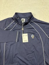 FootJoy Stockbridge Golf Club 1922 Staff Womens Sz XL  Navy 1/4 Zip Pullover NWT picture