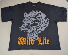 Rebel Minds 'Wild Life' Black Graphic T-shirt Men's Size Large picture