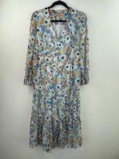 Joie Medium Printed Maxi Dress Peasant Long Floral Ruffle Long Sleeve NWT A17-09 picture