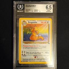 1999 Fossil Unlimited Dragonite Holo R #4/62 Beckett 6.5 EX MT+ picture