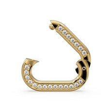 Infinity 18k Solid Gold Sturdy Diamond Studded Clasp Handmade 20.50mm x 10.30mm picture