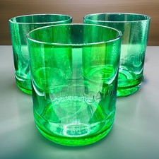 LAPHROAIG Scotch Whiskey Bar Ware Rocks Rock Glass Set Of 3 Rare Upcycled EUC picture