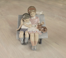 Lladro Surrounded By Love boy girl and dog Figurine porcelain 6446 picture