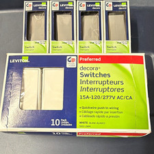 Leviton Decora 5601-2WM White Rocker On/Off Switch 15A 120/277V 10pk picture