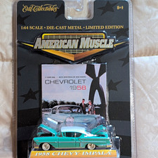 Ertl Collectibles American Muscle 1958 Chevy Impala 1:64 Diecast Green/White picture