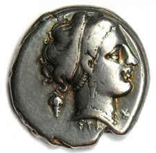 Campania Neapolis AR Silver Didrachm Nomos Coin 320-300 BC - VF (Very Fine) picture